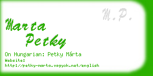 marta petky business card